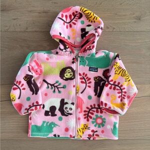 Patagonia Colorful Toddler Animal Print Fleece Jacket. Size 24 months